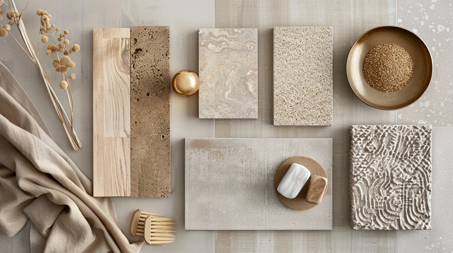 Architectural material board, considered palette